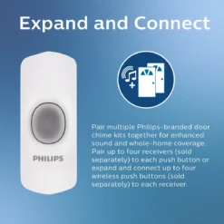 Philips Portable 32-Melody Doorbell Kit, White