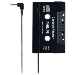 Philips Universal Cassette Adapter with 3.5mm Audio Jack, Black