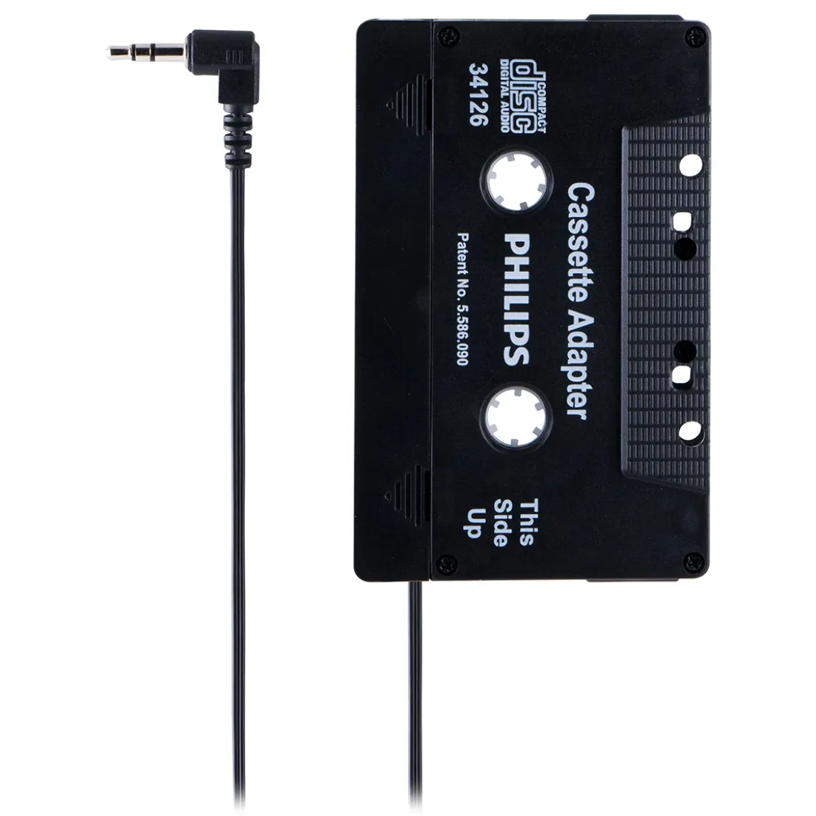 Philips Universal Cassette Adapter with 3.5mm Audio Jack, Black