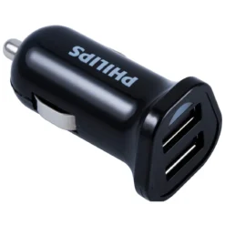 Philips 2-USB Car Charger, Black