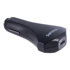Philips 1-USB Car Charger with USB-C and Power Delivery, Black