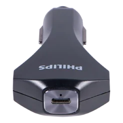 Philips 1-USB Car Charger with USB-C and Power Delivery, Black