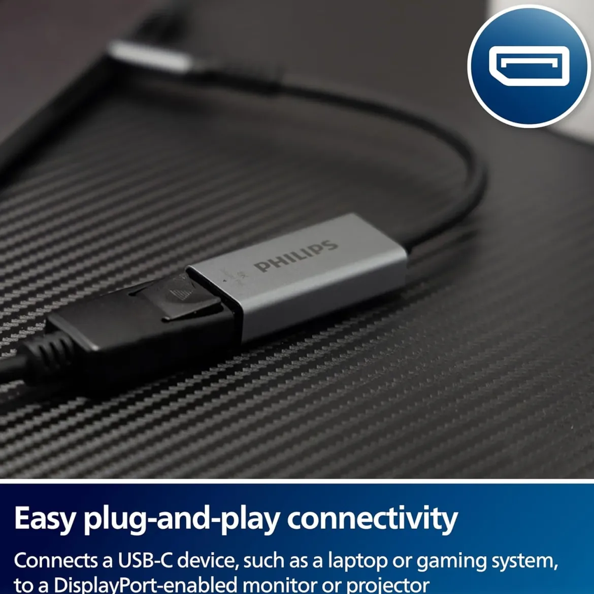 Philips USB-C to DisplayPort Adapter, 8K, 12pk