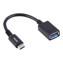 Philips USB-C to USB-A Female Adapter, Black
