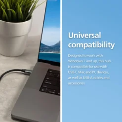 Philips USB-C to USB-A 4-Port Adapter, Silver