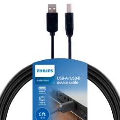 Philips USB 2.0 Device Cable, 6 ft.
