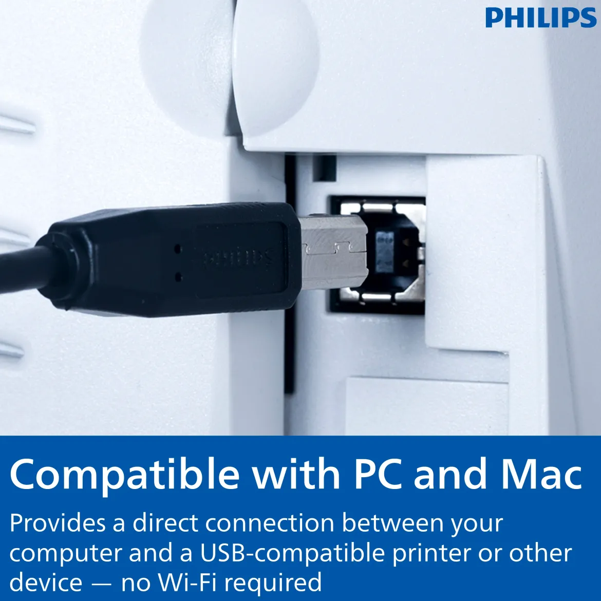 Philips USB 2.0 Device Cable, 6 ft.