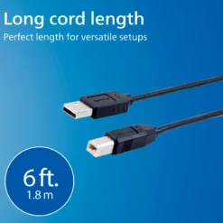 Philips USB 2.0 Device Cable, 6 ft.