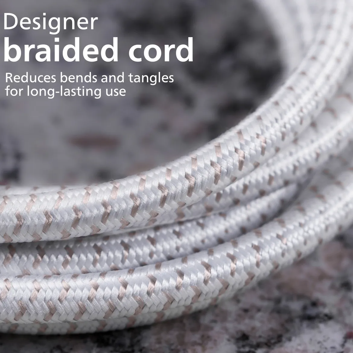 Philips USB Extension Bar, 4 USB-A ports, 4.8A, 24W, 6ft Braided Cord, White