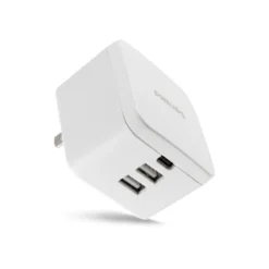 Philips 3-USB Wall Charger with 1 USB-C and 2 USB-A Ports and Power Delivery, White