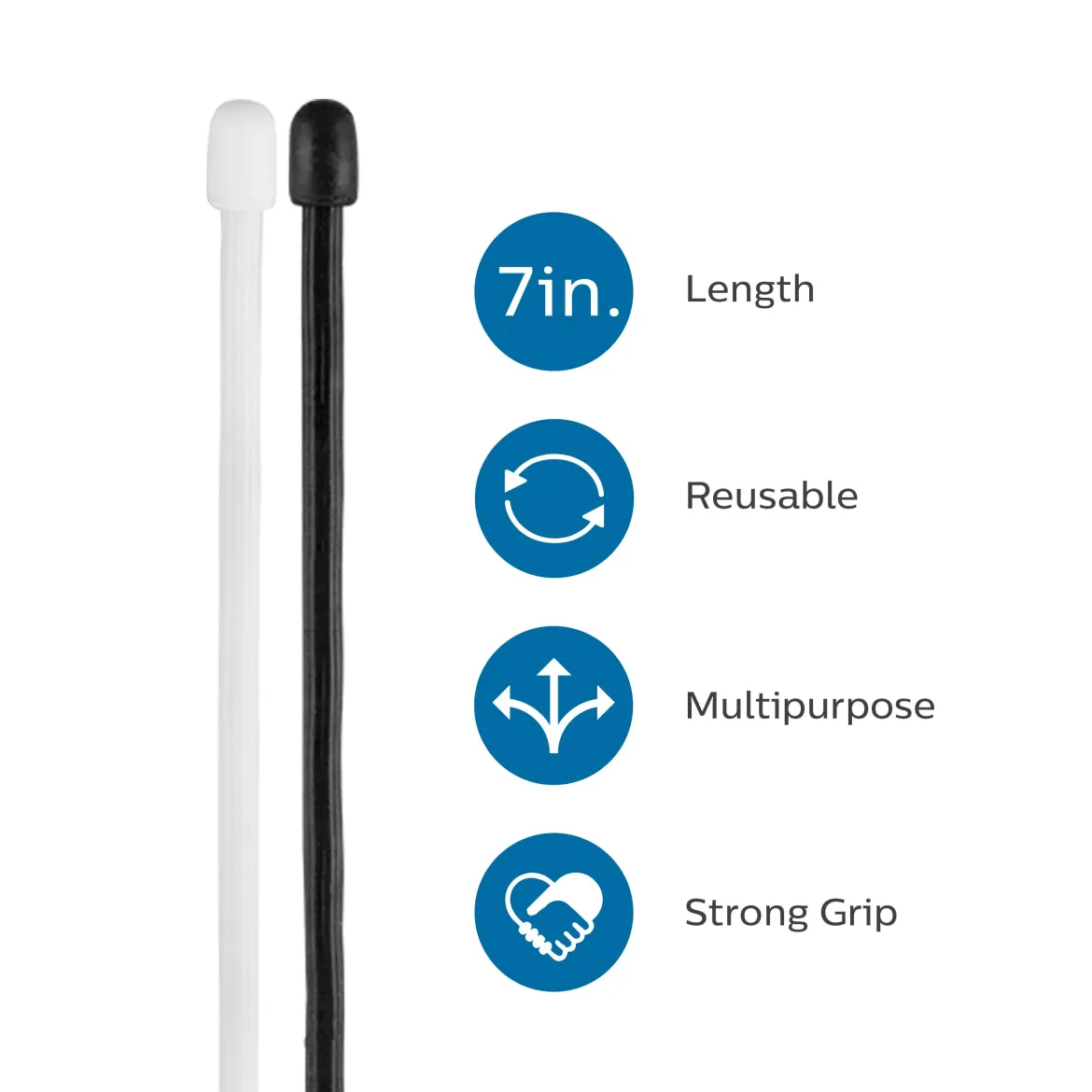 Philips Zip Ties, 7in. 6 Pack, Black and White
