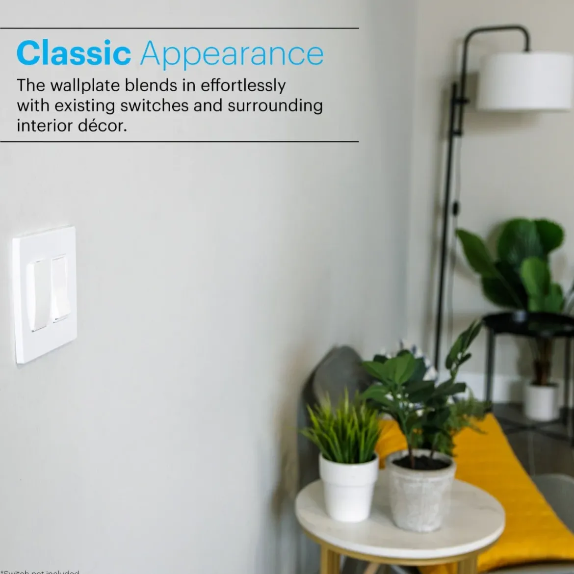 Power Gear Double Rocker Screwless Light Switch Wall Plate, 5 Pack, White