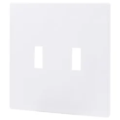 Power Gear Double Toggle Screwless Wall Plate, White, 10 Pack