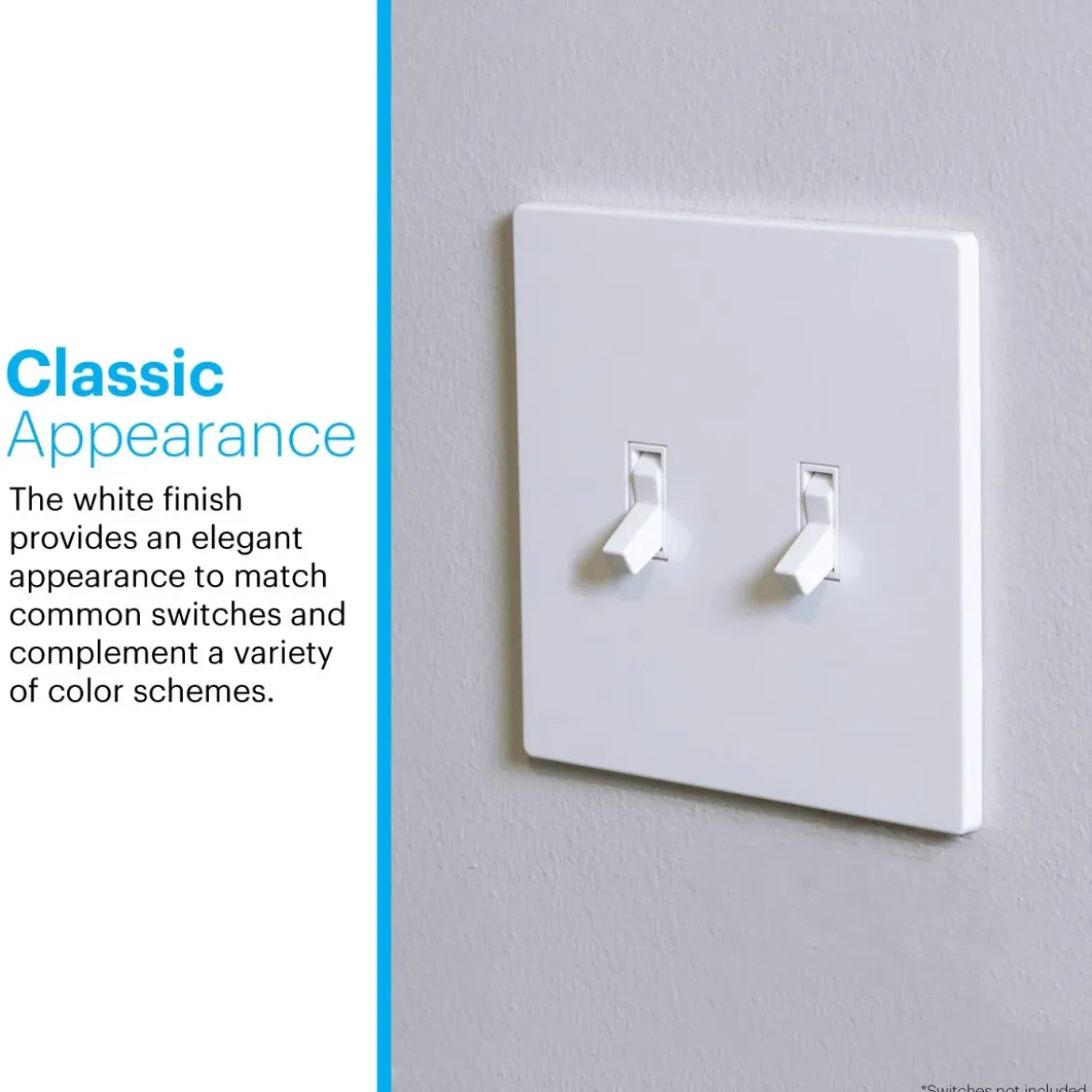 Power Gear Double Toggle Screwless Wall Plate, White, 5 Pack