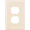 Power Gear Duplex Outlet Receptacle Oversized Wallplate, Light Almond