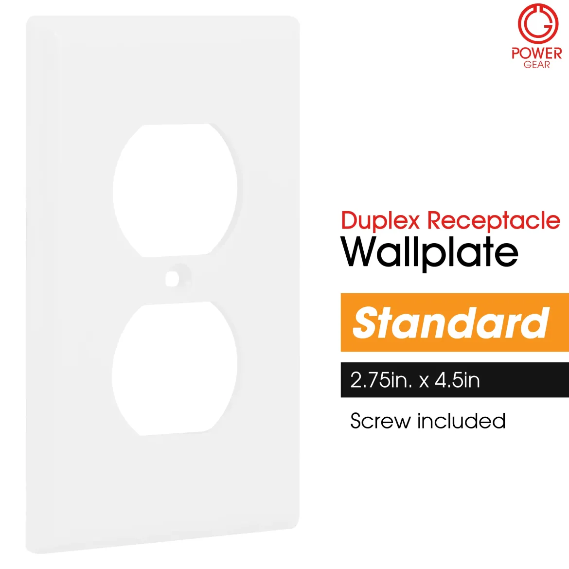 Power Gear Duplex Receptacle Wallplate
