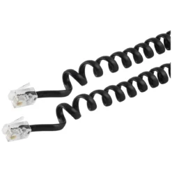 Power Gear 12 ft. Coiled Handset Cord, Black