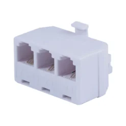 Power Gear 2-Line In-Wall Telephone Triplex Adapter, RJ11, White