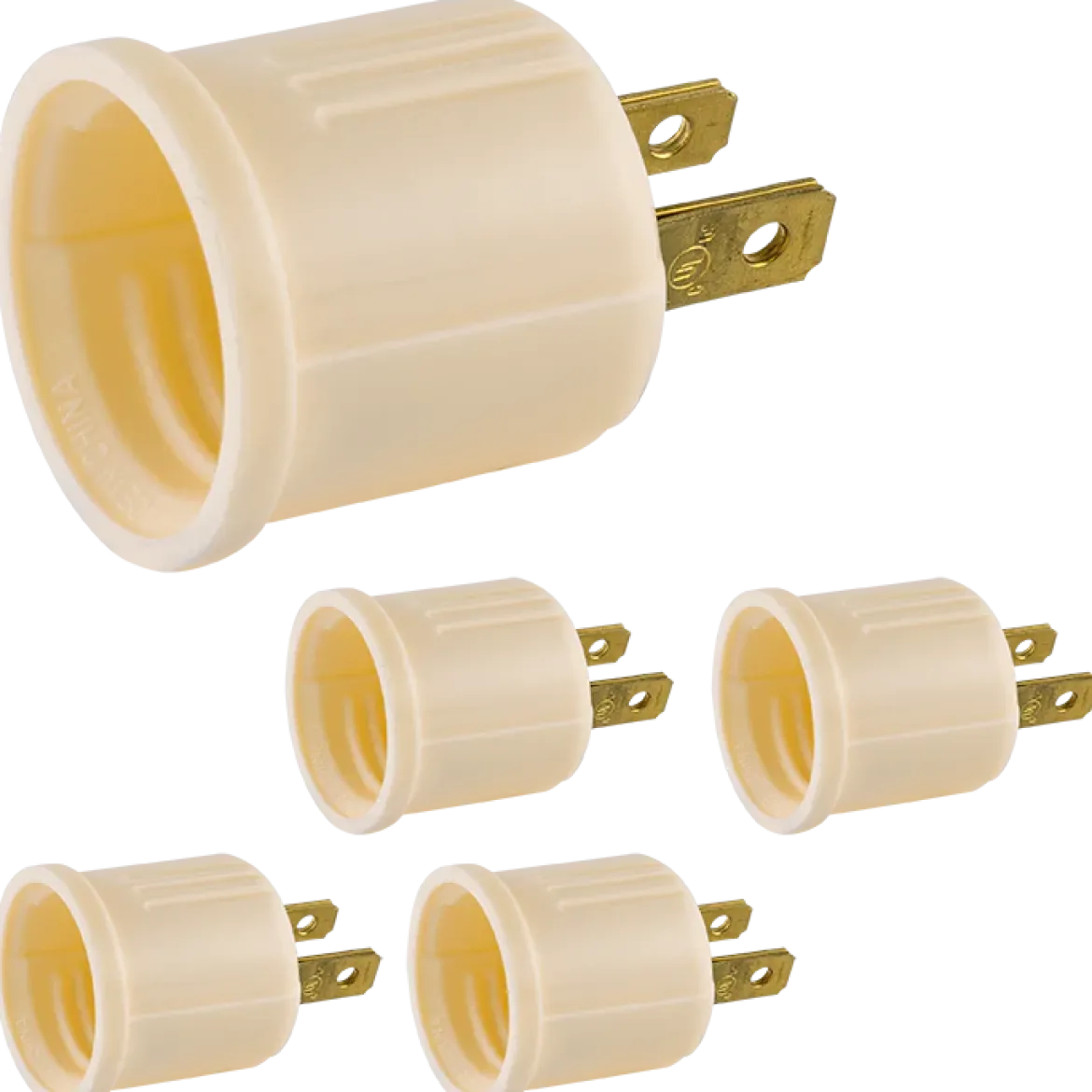 Power Gear Polarized Socket Adapter, Ivory, 5 Pack