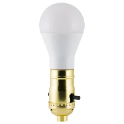 Power Gear Push On/Off Lamp Socket, Brass