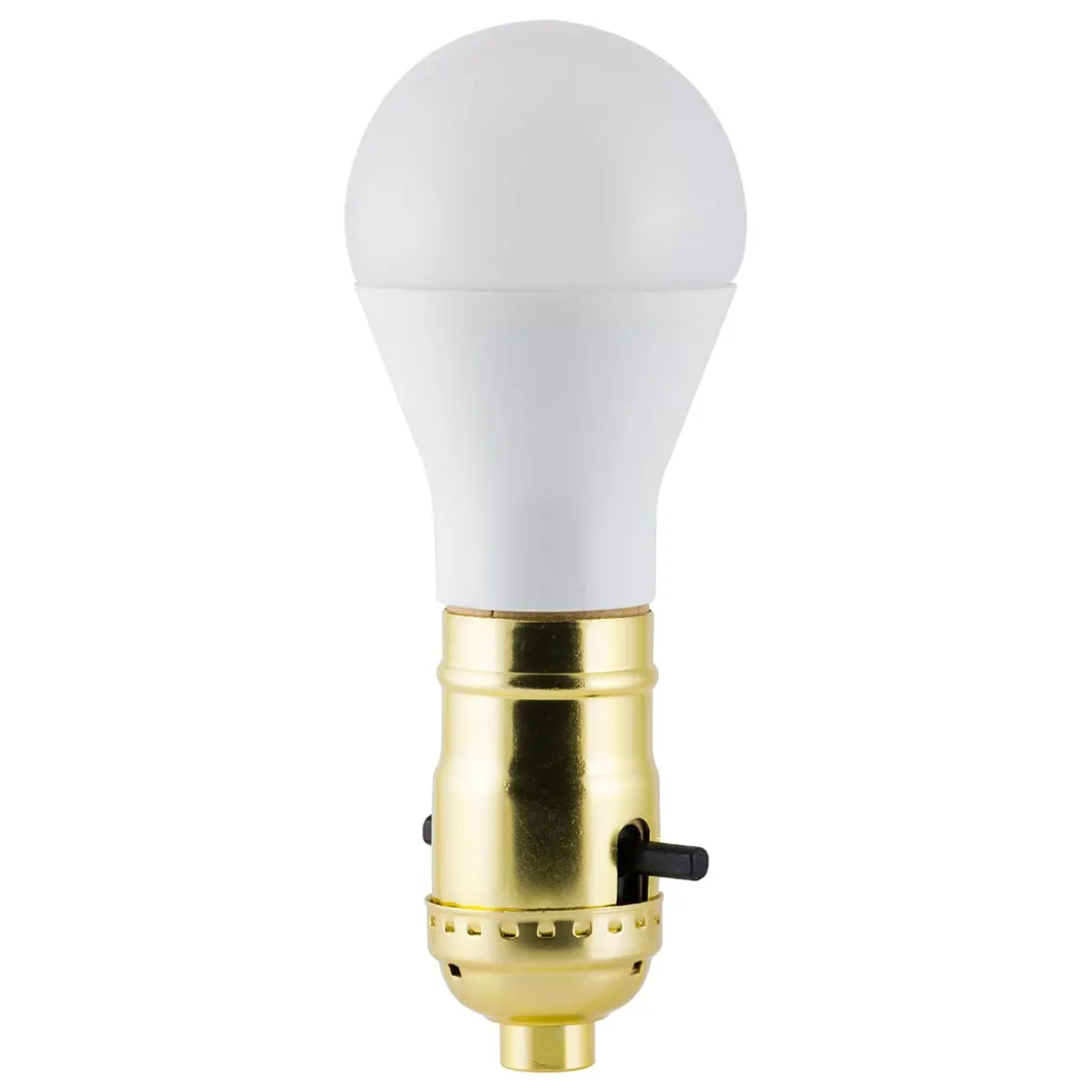 Power Gear Push On/Off Lamp Socket, Brass
