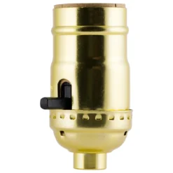Power Gear Push On/Off Lamp Socket, Brass