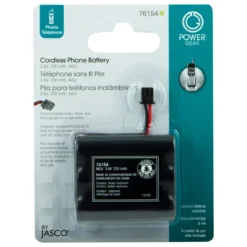 Power Gear Rechargeable, Cordless Phone Battery, 3.6V, 700mAh, NiMH, Black