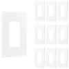 Power Gear Single Screwless Rocker Light Switch Wall Plate, 10 Pack, White
