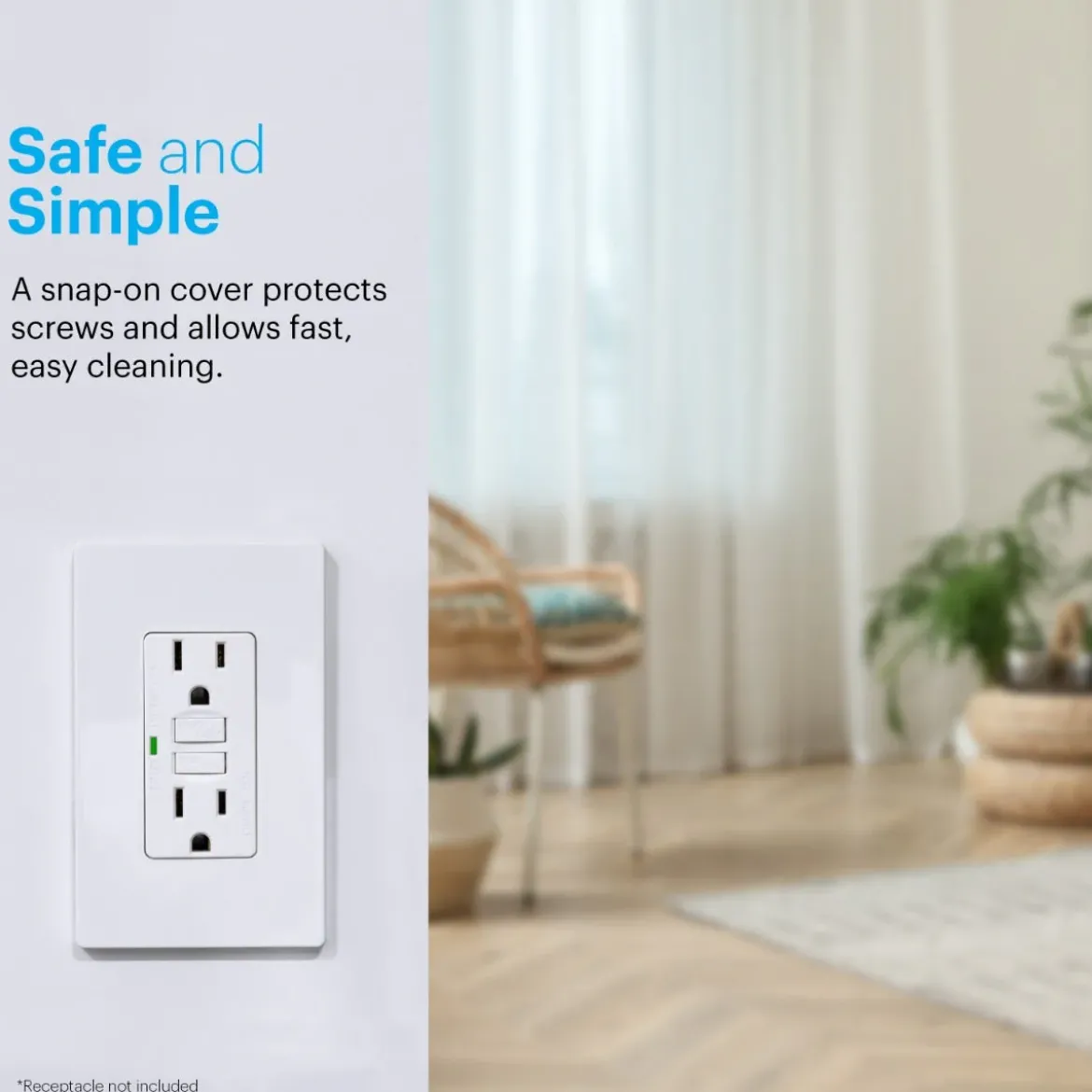 Power Gear Single Screwless Rocker Light Switch Wall Plate, 10 Pack, White