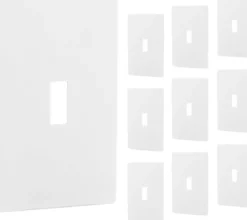 Power Gear Single Toggle Screwless Wall Plate, White, 10 Pack