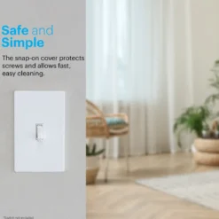 Power Gear Single Toggle Screwless Wall Plate, White, 5 Pack
