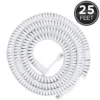 Power Gear Telephone Coiled Handset Cord, 25ft., White