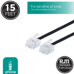 Power Gear Telephone Line Cord, 10 Pack