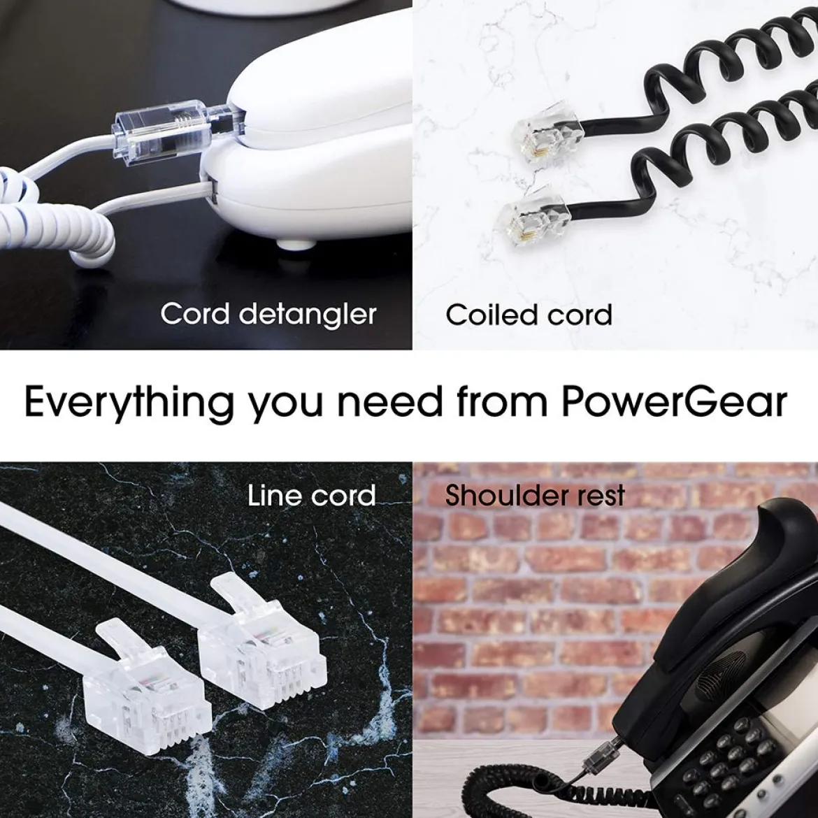 Power Gear Telephone Line Cord, 10 Pack