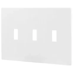 Power Gear Triple Toggle Screwless Wall Plate, White