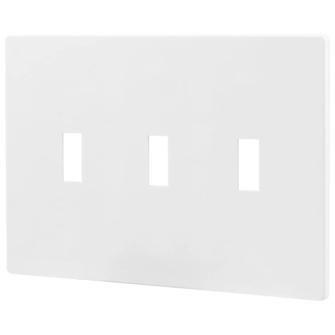 Power Gear Triple Toggle Screwless Wall Plate, White