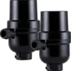 Power Gear 3-Way Lamp Socket, Black 2 Pack