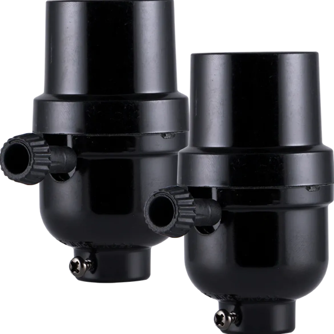 Power Gear 3-Way Lamp Socket, Black 2 Pack