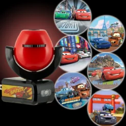 Projectables Disney Pixar Cars Light Sensing 6-Image LED Night Light, Black