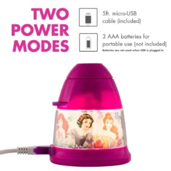 Projectables Disney Princesses Tabletop 8-Image LED Night Light, Pink