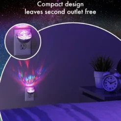 Projectables Northern Lights Light Sensing LED Night Light, Silver