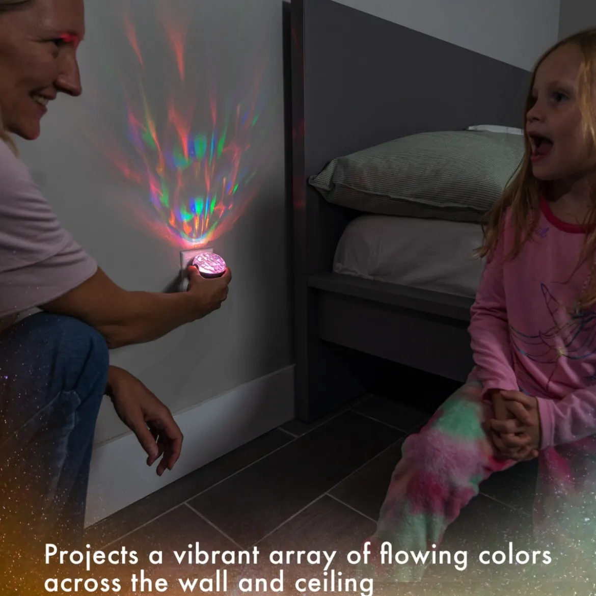 Projectables Northern Lights Light Sensing LED Night Light, Silver
