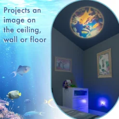 Projectables Tropical Fish Light Sensing LED Night Light, Blue