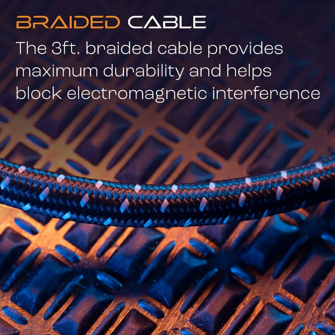 Titan 3ft. 8K Premium HDMI LED Braided Gaming Cable with Ethernet, Black