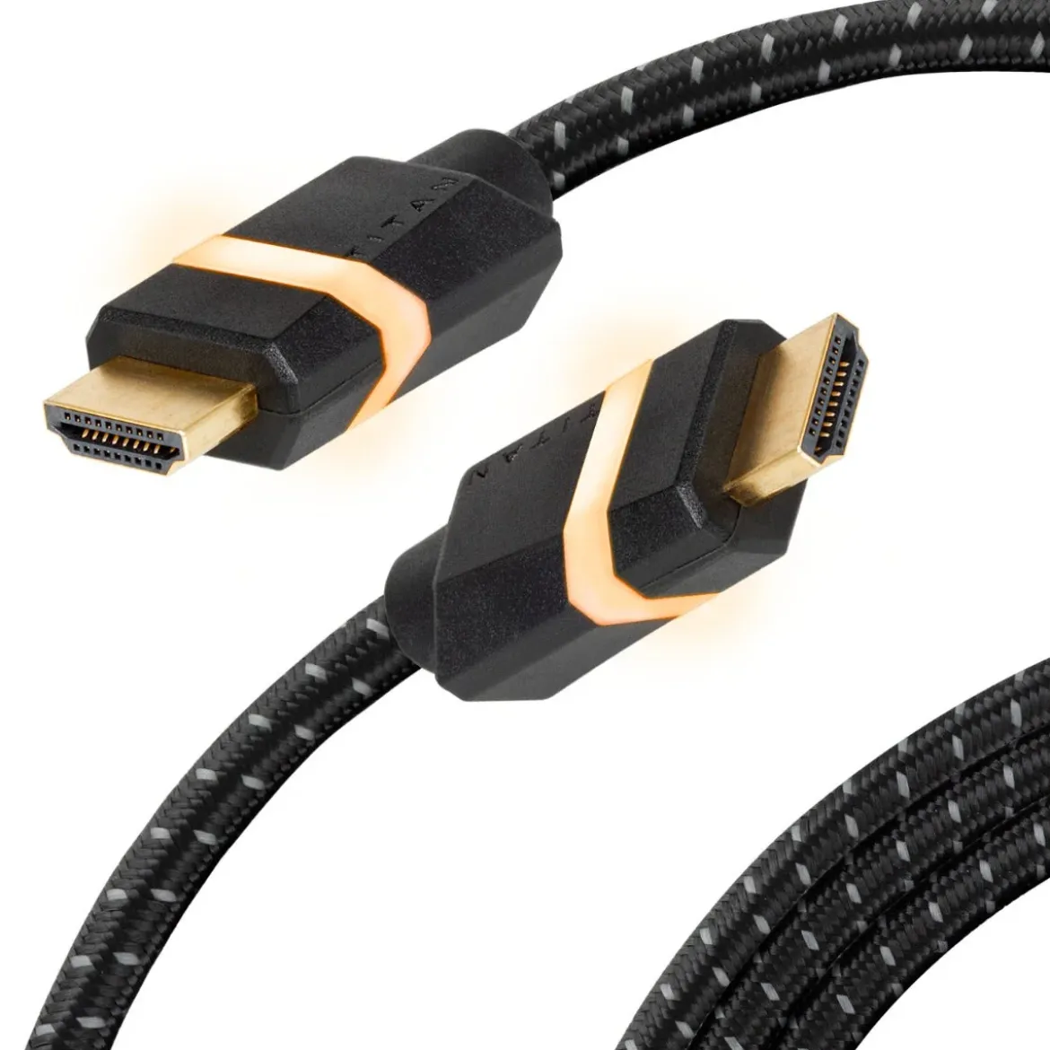 Titan 6ft. 8K Premium HDMI LED Braided Gaming Cable, Black