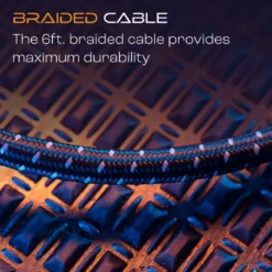 Titan 6ft. 8K Premium HDMI LED Braided Gaming Cable, Black