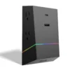 Titan 4-Outlet Surge Protector Wall Tap, USB-A/USB-C, 560J, Multicolor LED, Black