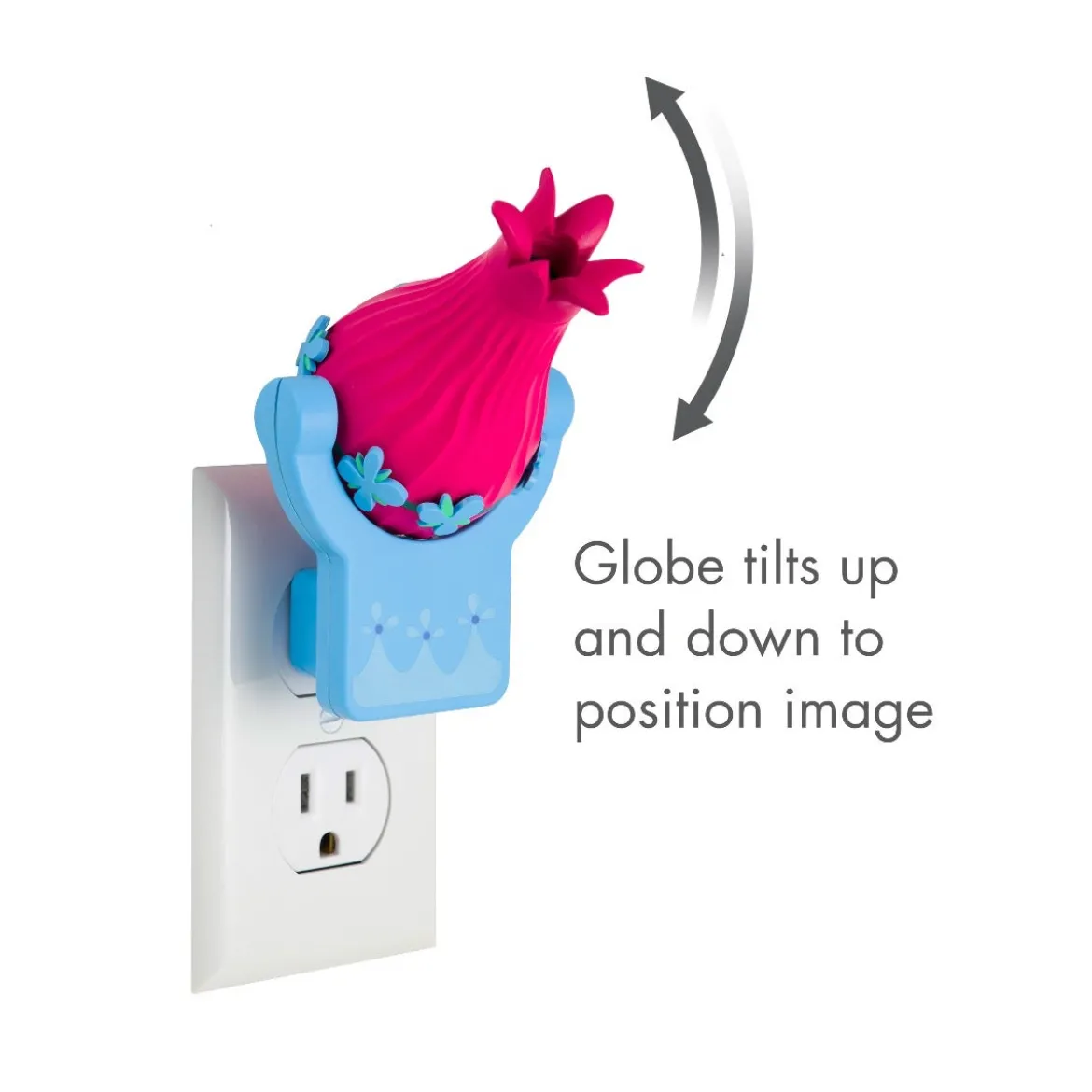 Trolls Projectables LED Light Sensing Night Light, Poppy Figure