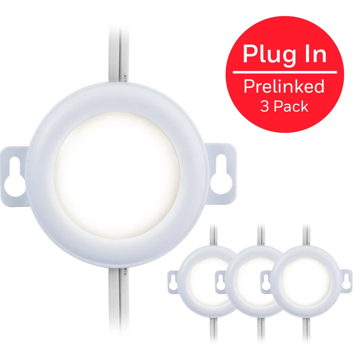 UltraPro Basic LED Puck Lights, 3pk