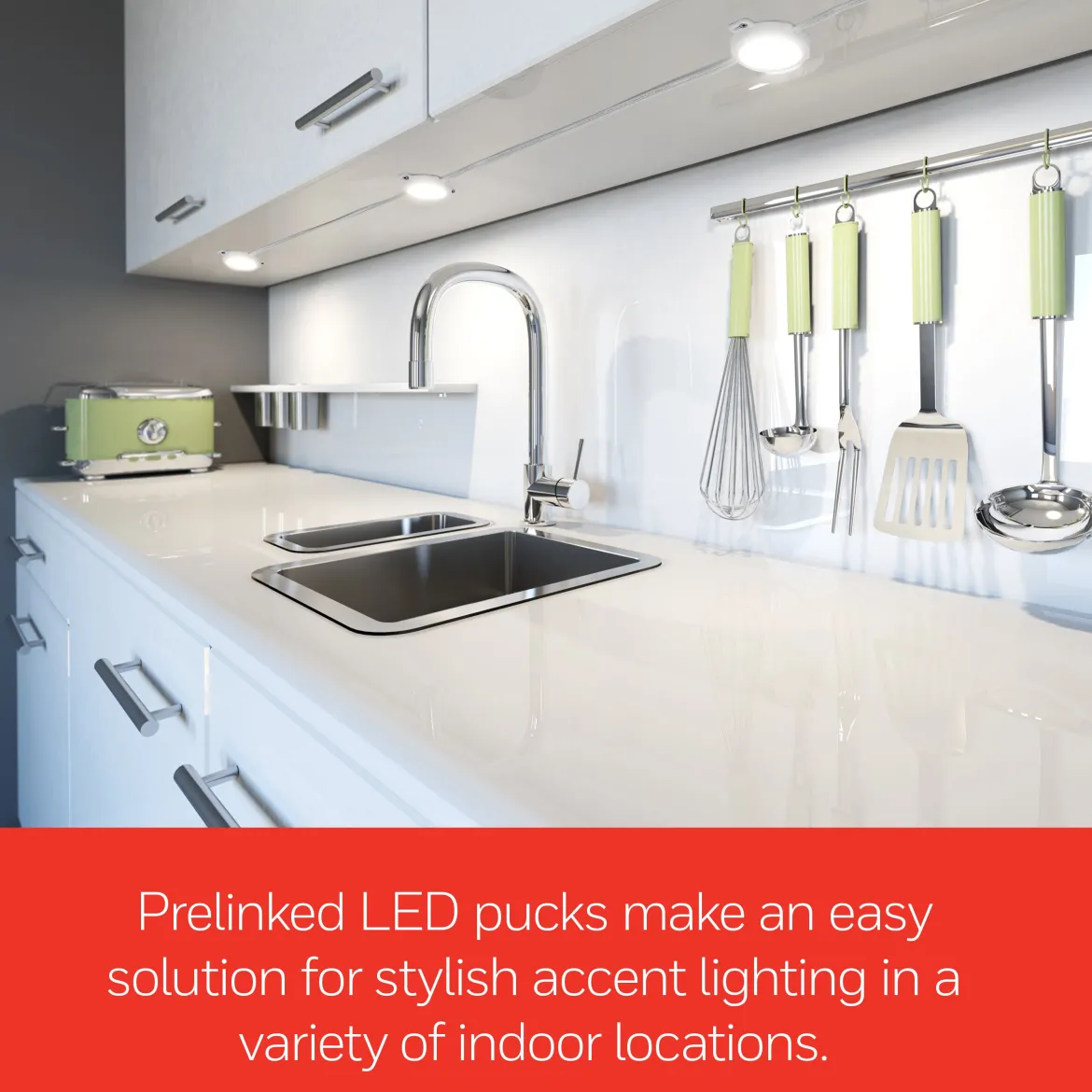 UltraPro Basic LED Puck Lights, 3pk